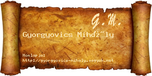 Gyorgyovics Mihály névjegykártya