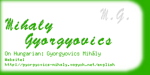 mihaly gyorgyovics business card